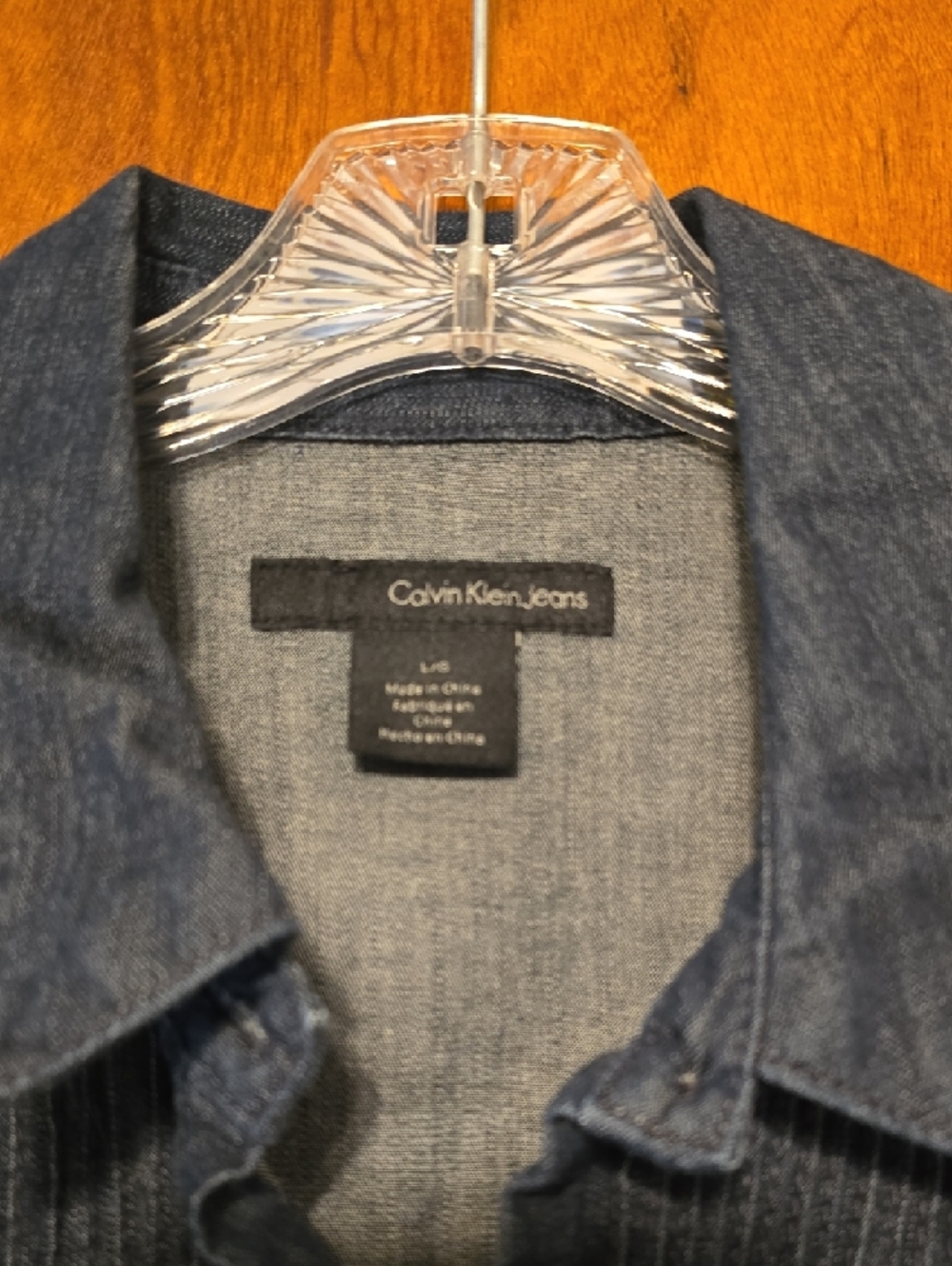 Calvin Klein Dark Blue Denim Shirt Dress with Tie Waist - Picture 2 of 4